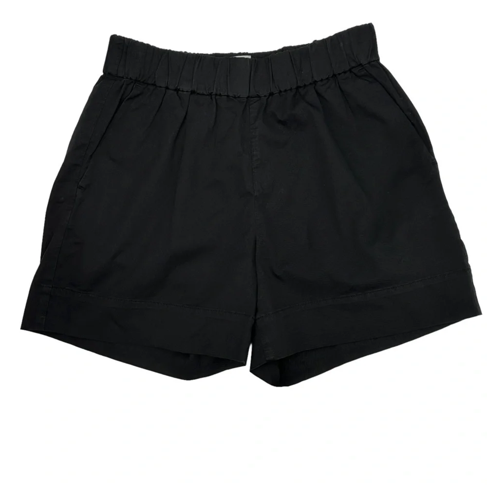 NEW EVERLANE The Easy Short Elastic Waist Pull‎ On Black Organic Cotton Size XS